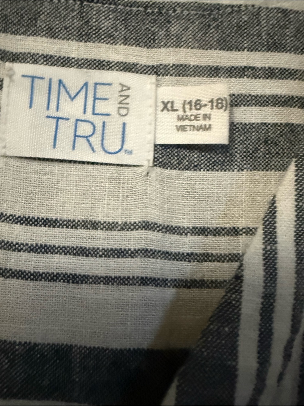 Time and Tru Blue and White Striped Midi Dress - Picture 3 of 6